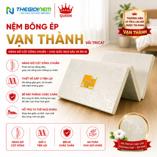 Nệm Bông Ép Vạn Thành - Vải Tricat (Màu Ngẫu Nhiên)