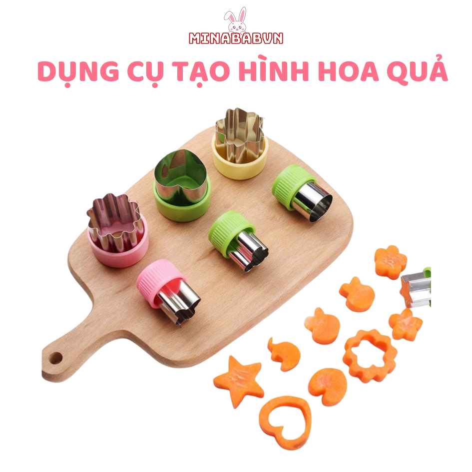 Khuôn Cắt Rau Củ 3 Món Và  8 Món Tạo Hình Rau Củ Cho Bé,  Bộ Khuôn Cắt Tạo Hình Rau Củ Nhà Bếp