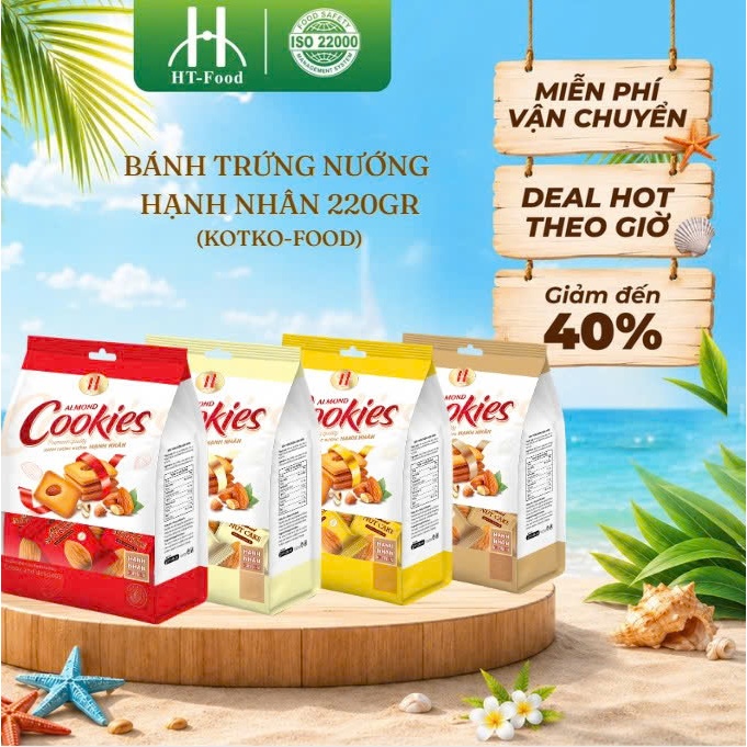 Bánh trứng nướng hạnh nhân nguyên hạt almond cookie thơm ngon, bổ dưỡng, bánh quy hạnh nhânthay bữa 
