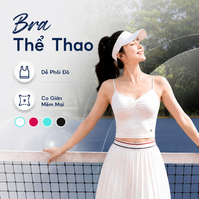 Áo 2 Dây Nhún Chun LV26N01F135, Có Kèm Đệm Mút Ngực,Mềm Mại Co Giãn Chơi Thể Thao, Yoga, Gym, PickleBall