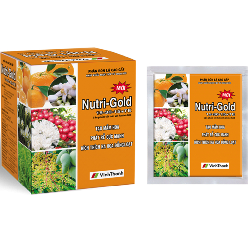 combo 5 gói Phân bón lá NPK vi lượng NUTRI GOLD 15-30-15 TE Vĩnh Thạnh