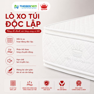 Nệm Lò Xo Túi Harmony Vạn Thành - Lò Xo Túi Độc Lập, Nâng Đỡ Đa Vùng, Độ Cao 30cm, Bảo Hành 12 Năm