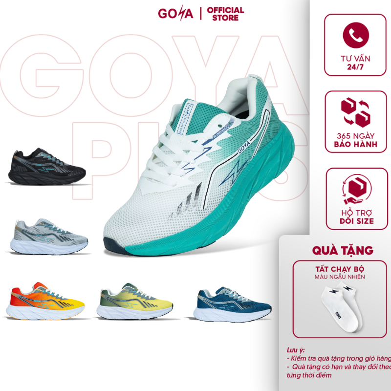 [Sale 24h] Giày thể thao chạy bộ nam nữ Goya Plus 2026 full màu - 100% Polyester thoáng khí, đế EVA 
