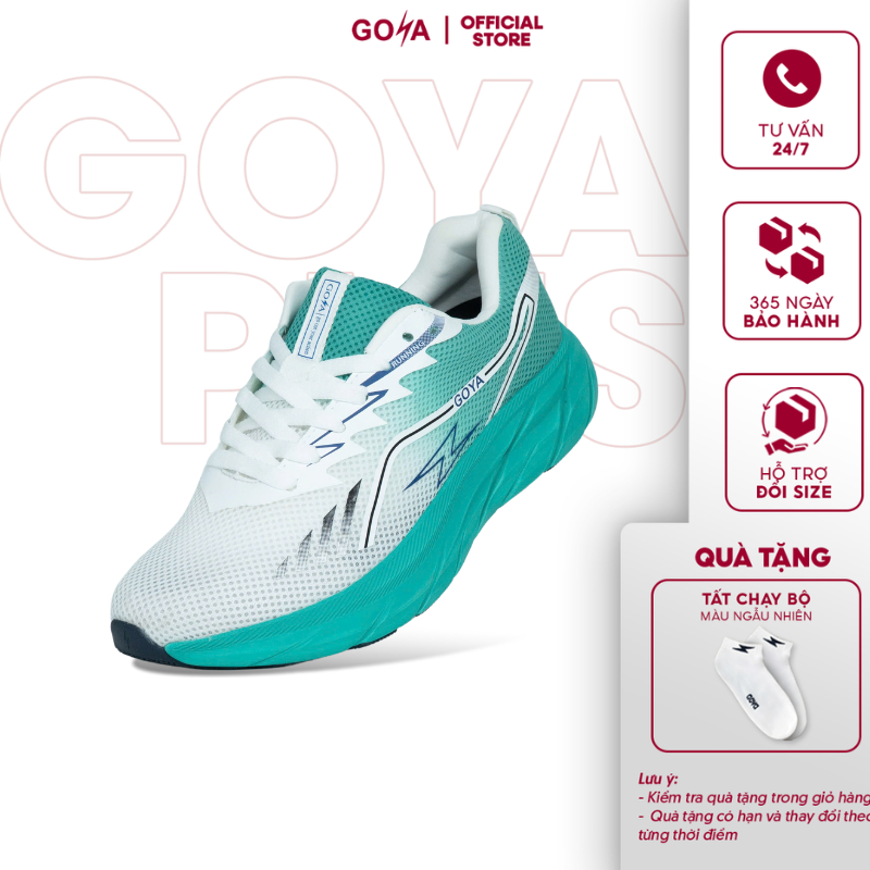 Giày chạy bộ nam nữ Goya Training Plus 2026 màu đế xanh - Công nghệ Eva Foam Siêu êm