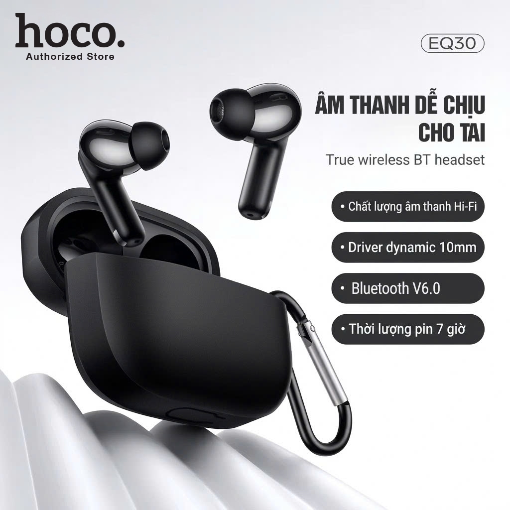 Tai nghe Bluetooth Hoco EQ30 Nhét Tai Không Dây V6.0 - Pin Bền 7 Tiếng Kèm Vỏ Silicon Cao Cấp Chống Va Đập - chính hãng | BigBuy360 - bigbuy360.vn