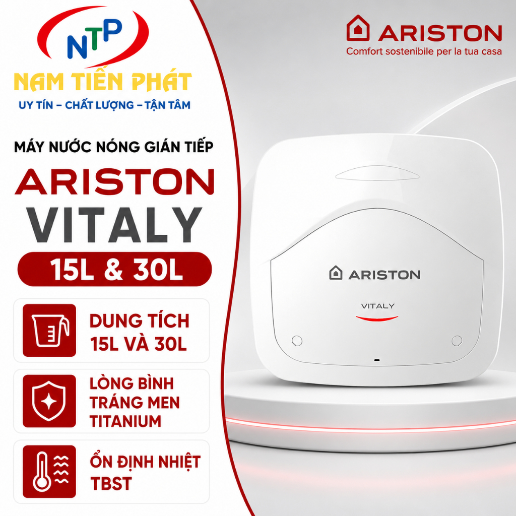 Máy Nước Nóng Gián Tiếp Ariston Vitaly 15L và 30L