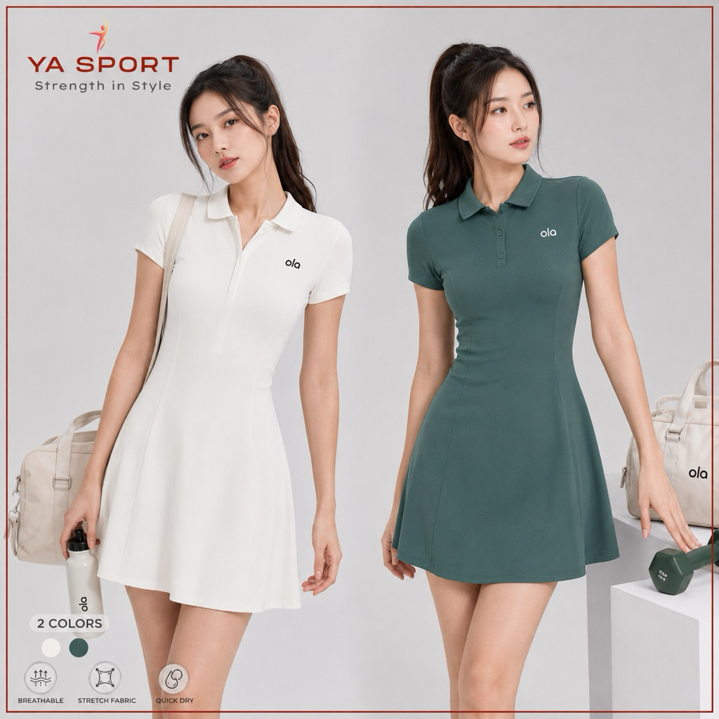 YaSport – Váy Pickleball aLogo, Phiên Bản Xuất Mỹ | Váy Tennis Phong Cách Lịch Sự, Thoáng Mát, Tôn D