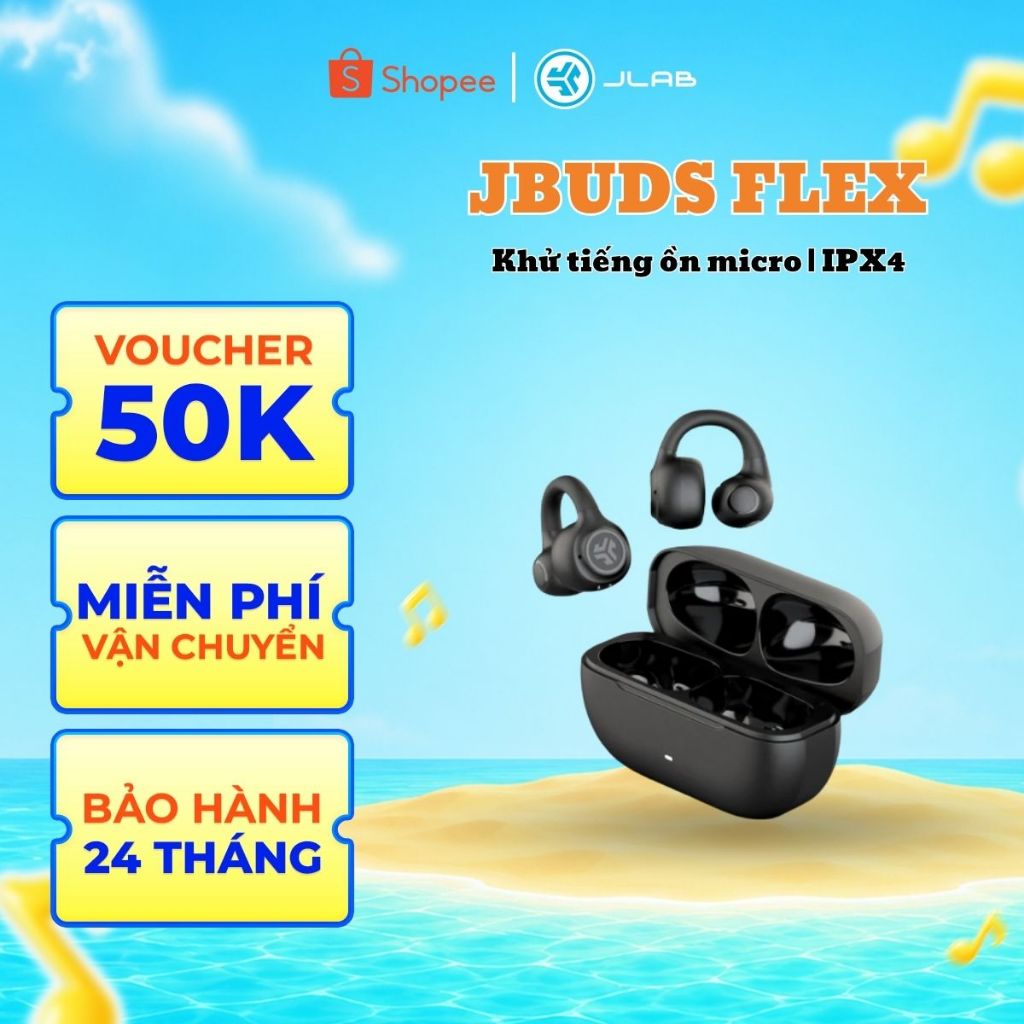 Tai nghe Open-Ear True Wireless JLab Jbuds Flex | Khử tiếng ồn Micro | Kháng nước IPX4