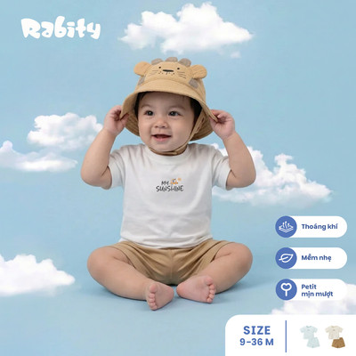 Bộ thun ngắn tay trẻ em chất liệt petit cho bé trai Rabity 960.106