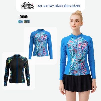 Áo bơi kín nữ tay dài chống nắng đi biển - Bikini Passport - BSV001_IN