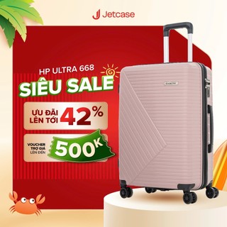 Vali Du Lịch JETCASE 668 Size 19/24/28, Nhựa PP Bền, Chống Vỡ, Khóa Số Âm, BH 6 Năm, Lỗi 1 Đổi 1