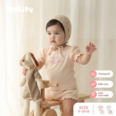  Bộ thun ngắn tay Premium Petit bé gái Rabity 960.115