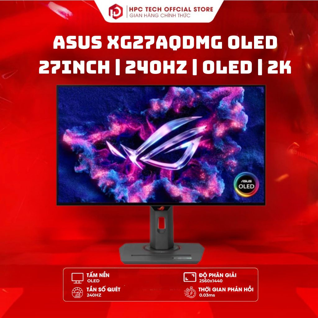 Màn hình LCD Gaming ASUS ROG Strix OLED XG27AQDMG 27 inch 2K | OLED | 240hz | O.O3ms - Hàng Chính Hã