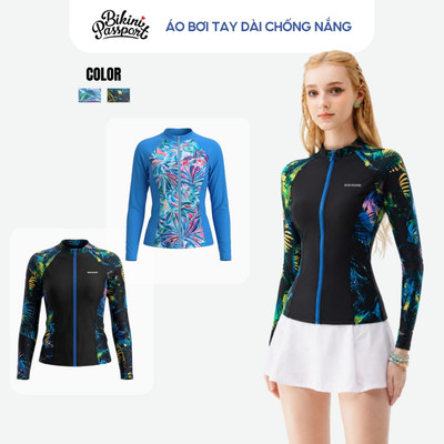 Áo bơi kín nữ tay dài chống UV đi biển - Bikini Passport - BSV001_X