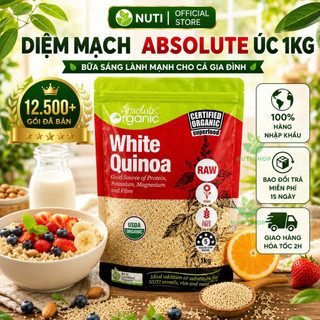 Hạt Diêm mạch trắng White Quinoa Absolute Organic Ăn Kiêng, Eatclean - 1KG