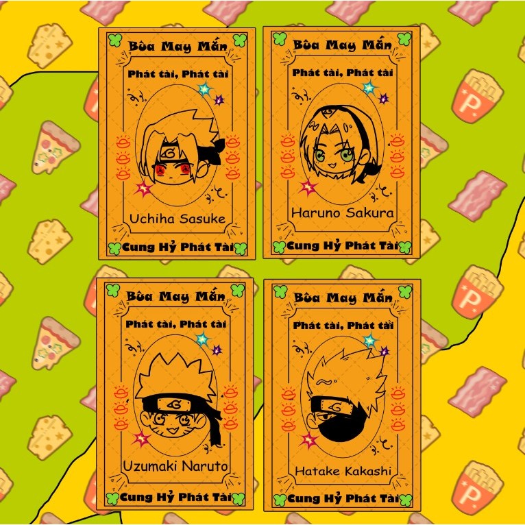 Card may mắn Naruto - Thẻ bài Anime Naruto bóc pack Nhân phẩm ( Anime Naruto, Sasuke, Kakashi, Sakur