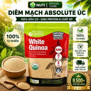 Hạt Diêm Mạch Trắng White Quinoa Absolute Organic 1KG –Úc, Eat Clean, Healthy