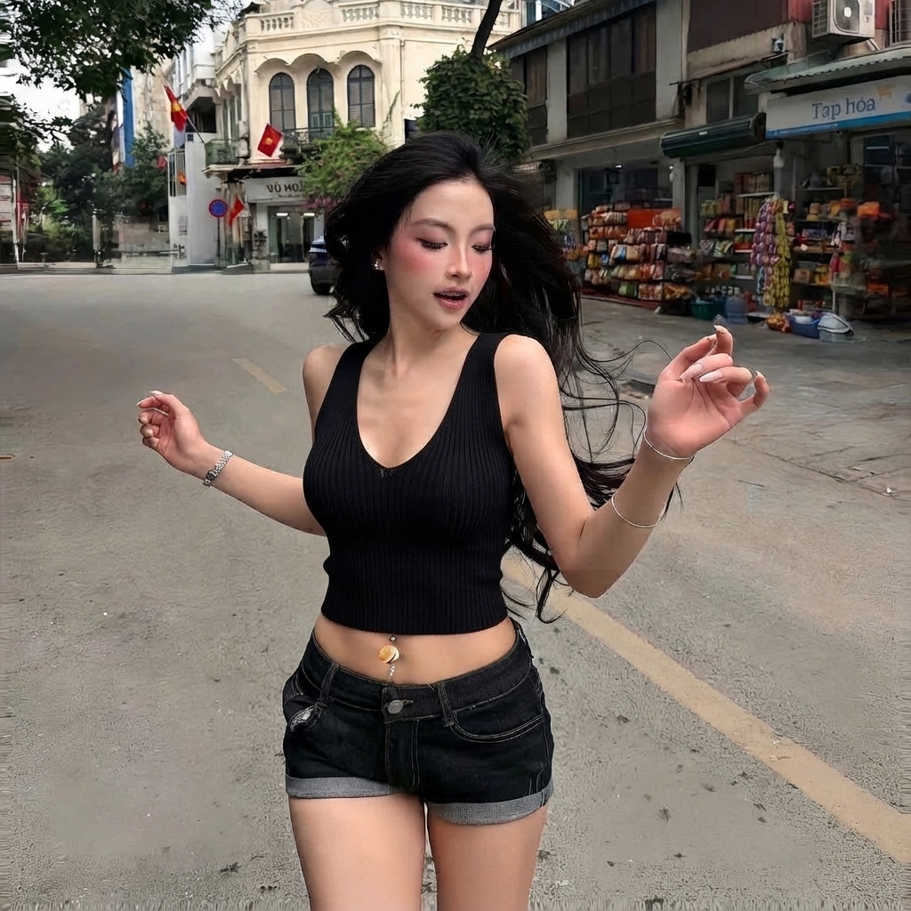 (BST hè KNITIQUE) Aocroptop nữ V ngắn lộ rốn Y2K dáng ôm phong cách Hàn, Áo len dệt kim tơ băng co g