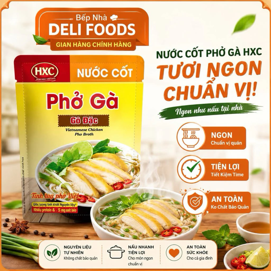 Nước Cốt Phở Gà HXC | Gia Vị Nấu Phở Gà Đậm Đà | Nước Dùng Phở Gà Tiện Lợi | Chuẩn Vị Truyền Thống
