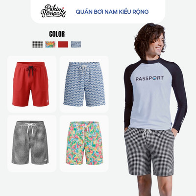 Quần bơi nam kiểu rộng co giãn thoải mái đi biển - Bikini Passport - BS679_CAR
