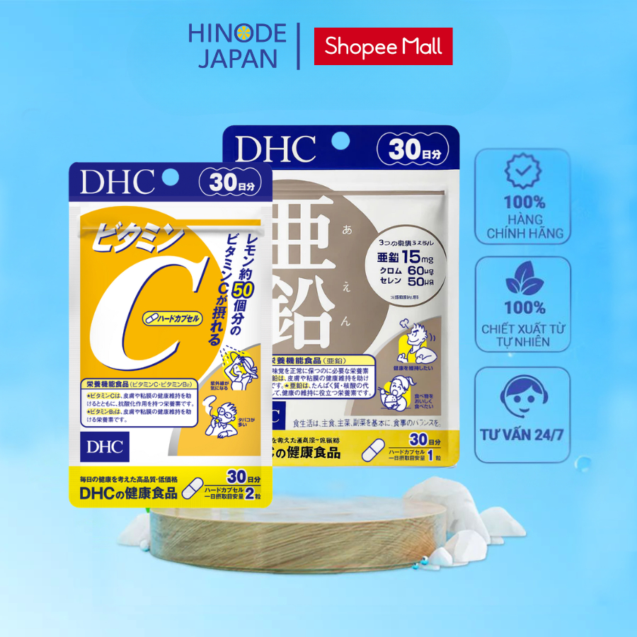 Combo Viên uống DHC Vitamin C & Kẽm (30 ngày) - Thực phẩm bảo vệ sức khoẻ DHC Vitamin C & Zinc