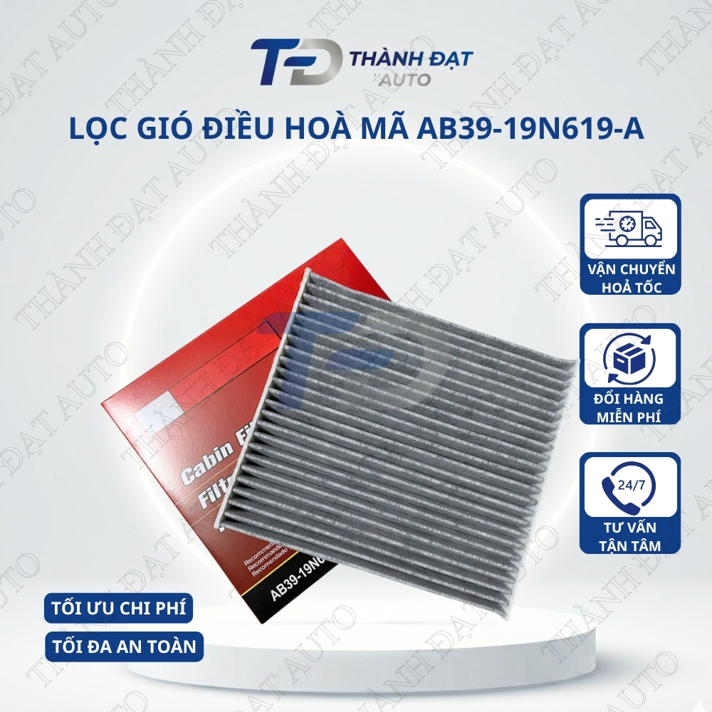 Lọc gió điều hòa, máy lạnh, cabin than hoạt tính xe Ranger, BT50 (12-21), Everest (16-22) mã AB3919N