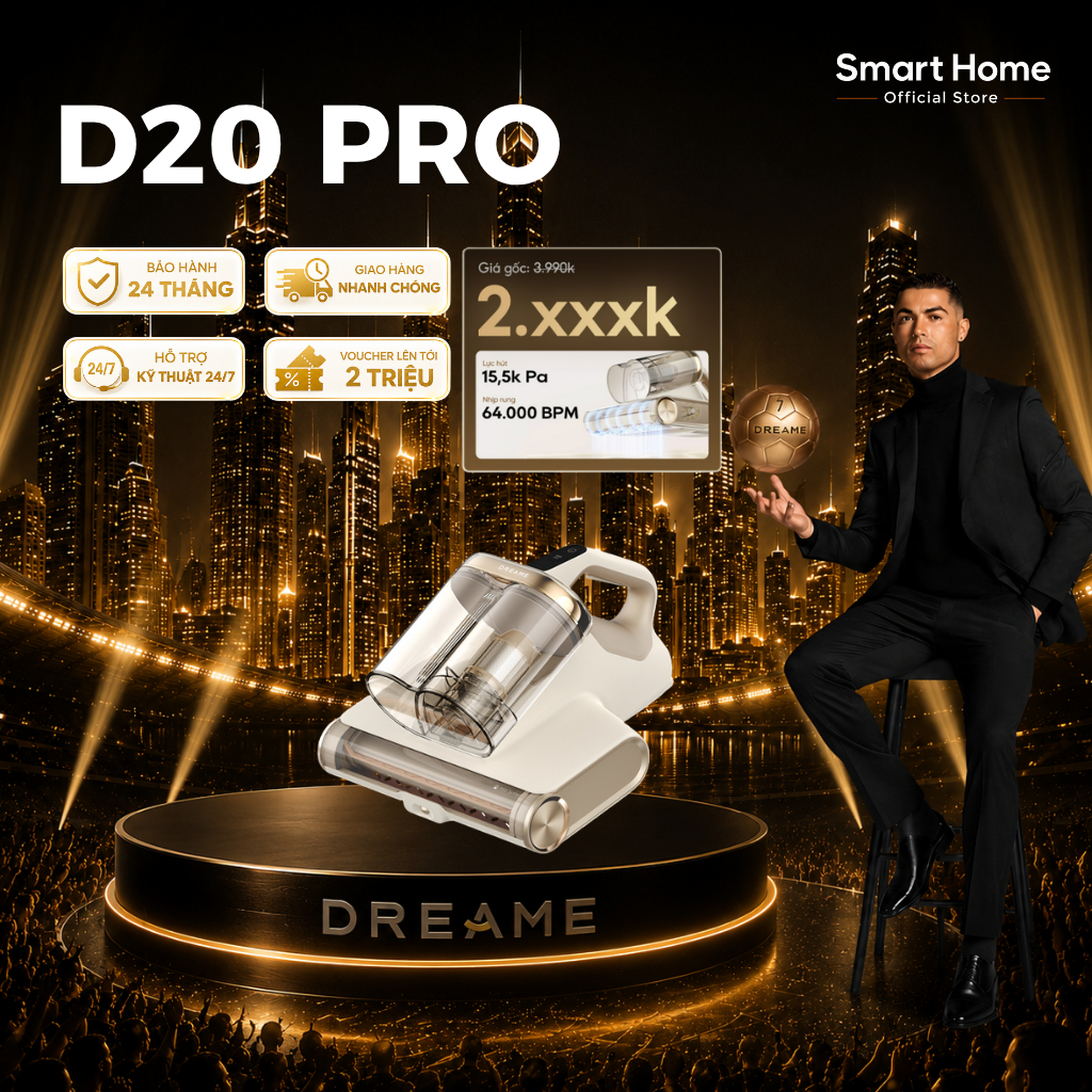 Dreame D20 Pro/ D20 Aura | Máy Hút Bụi Giường Nệm | 15.500 Pa | Diệt Khuẩn LED UV | Giá tốt