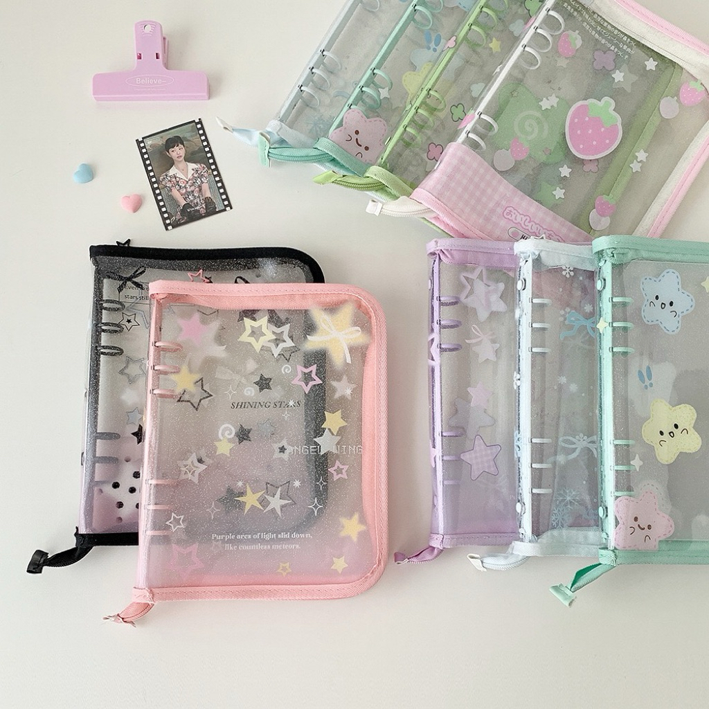 • binder a5 khoá kéo lấp lánh phong cách hàn quốc đáng yêu đựng card, photobooth… •
