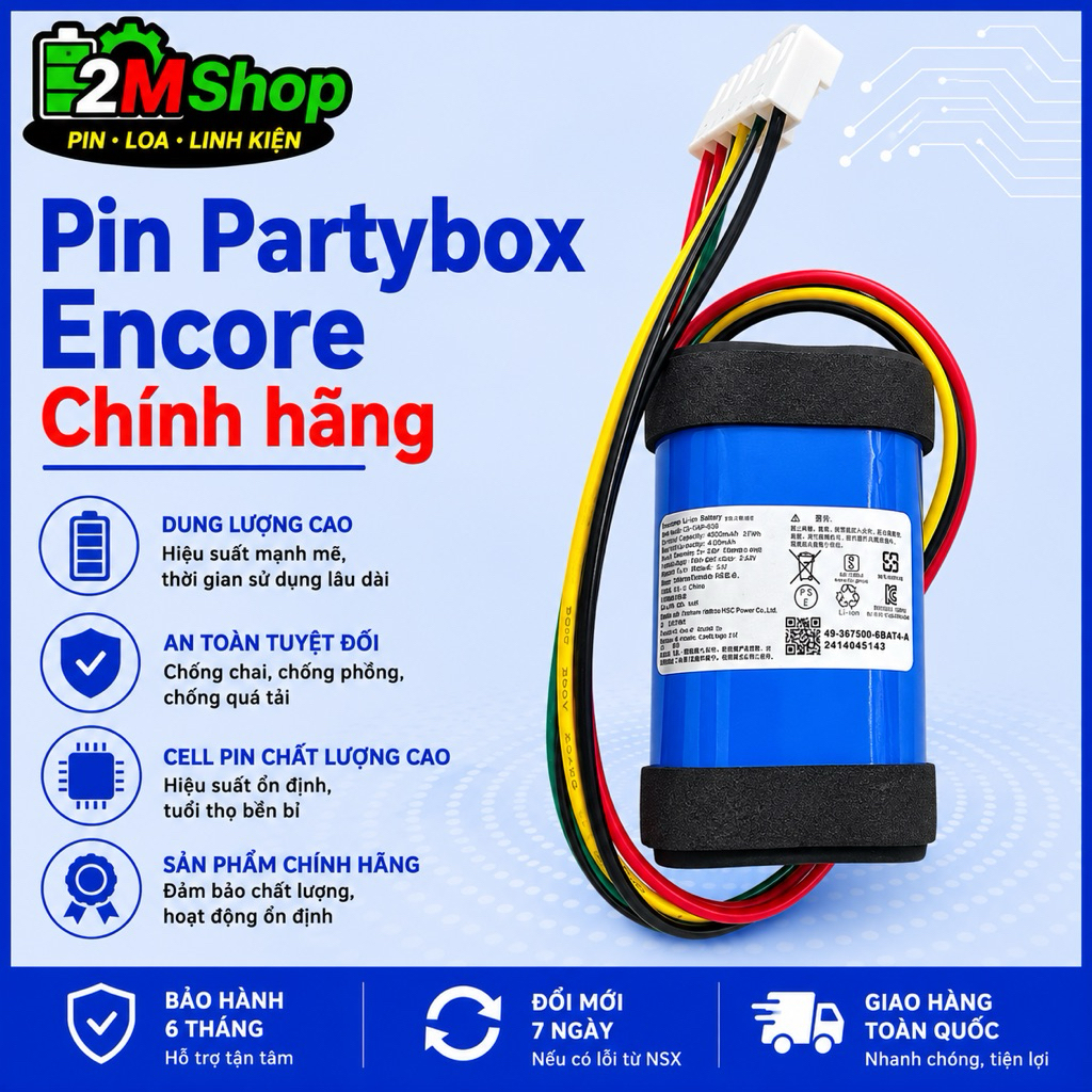 Linh kiện loa Partybox Encore 9 hãng. Thay thế linh kiện Pin loa partybox encore