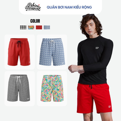 Quần bơi nam kiểu rộng co giãn thoải mái đi biển - Bikini Passport - BS679_RD