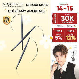 Chì Kẻ Mày Siêu Mảnh Amortals 1.5mm 2in1 - Lâu Trôi, Lên Màu Tự Nhiên, Có Cọ Chải, Dễ Dùng Cho Người Mới