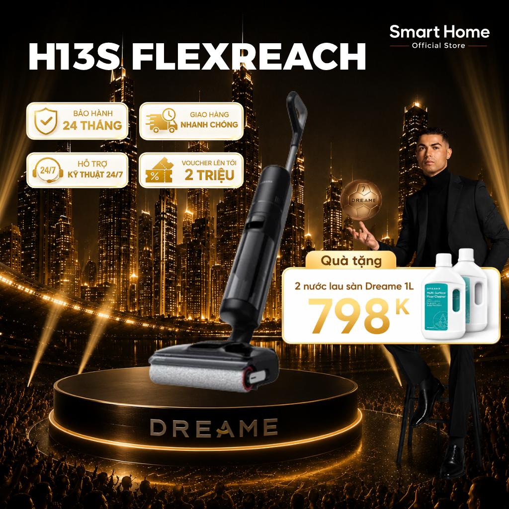 Dreame H13s Flexreach/ H13 Flexreach Máy Hút Bụi Lau Nhà | Lực Hút 21000Pa