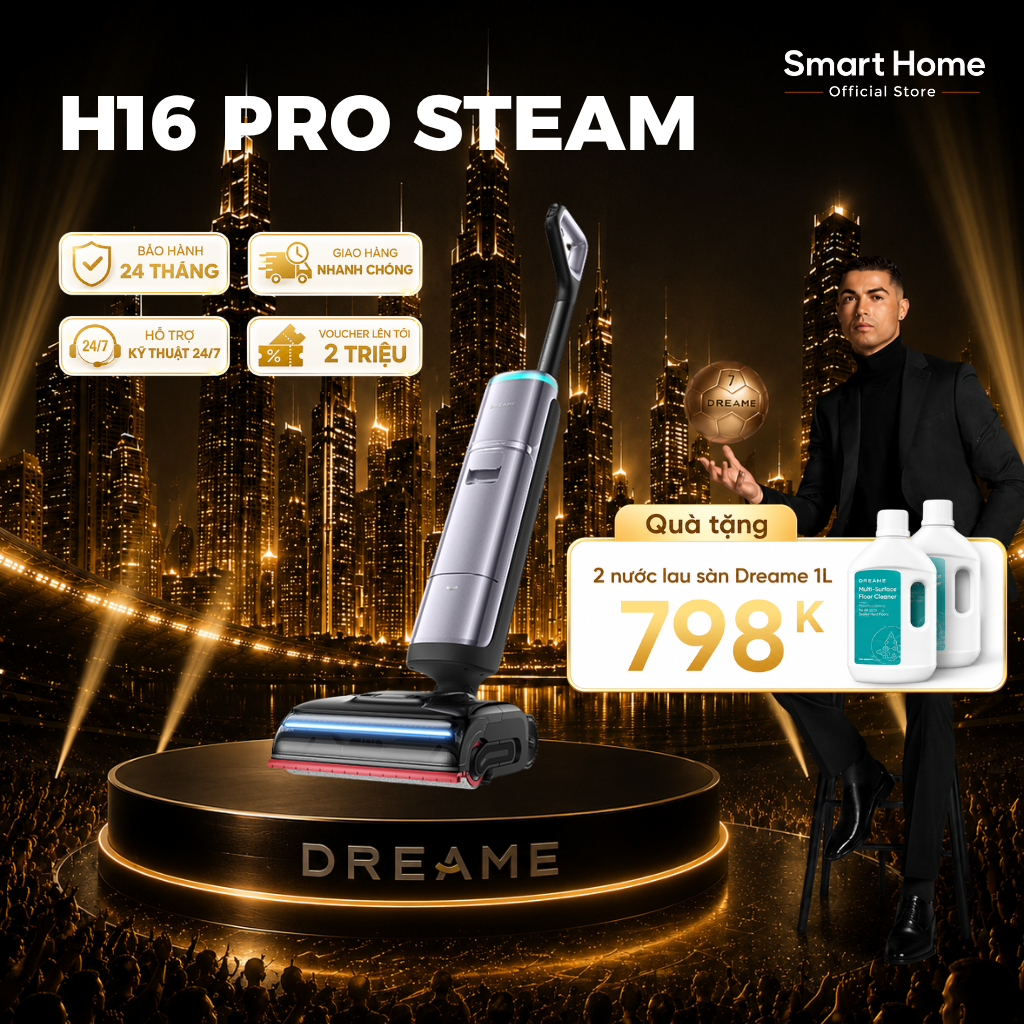 Dreame H16 Pro Steam/ H16 Steam Máy hút bụi lau nhà | Lau Sàn Hơi Nước 200℃