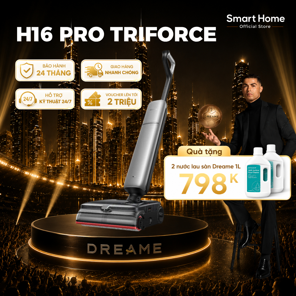 Dreame H16 Pro Triforce/ H16 Pro Steam | Máy Hút Bụi Lau Nhà | Lực hút 30.000Pa