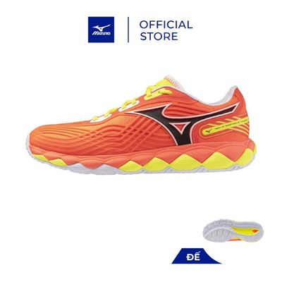 Giày Tennis Unisex WAVE ENFORCE TOUR AC Trắng/Cam cháy/Vàng ánh xanh - 61GA260054