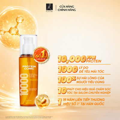 [MỚI] [CHÍNH HÃNG ĐỘC QUYỀN] Tinh chất nuôi dưỡng tóc mềm mượt ELASTINE PROTEIN CLINIC 10000 95ML, phục hồi hư tổn