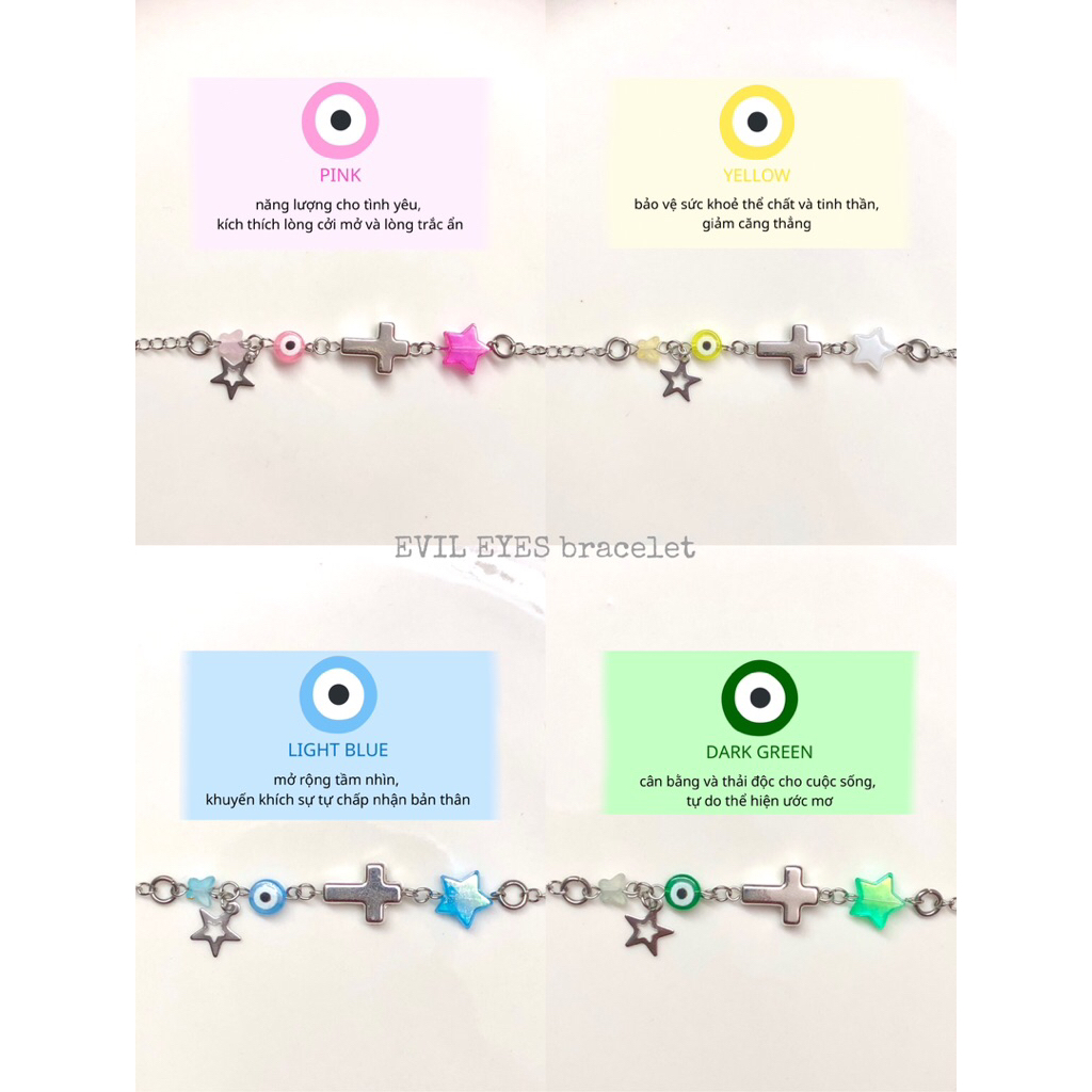 [Ngatmuixx] Vòng tay thép không gỉ handmade EVIL EYES 🧿