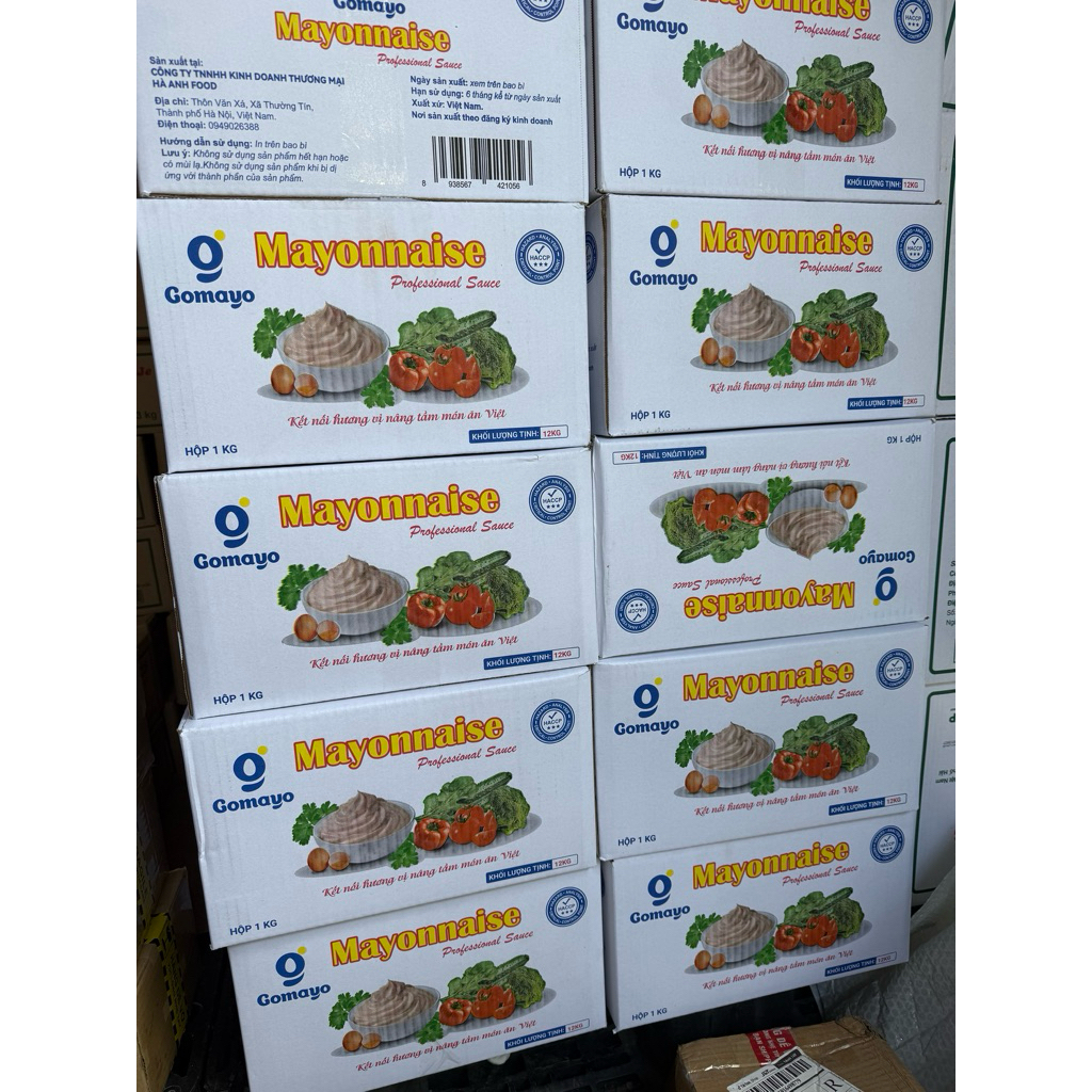 Sốt Mayonnaise GOMAYO 1 thùng 12kg loại 1kg