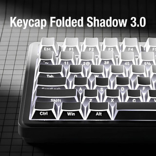 Keycap Folded Shadow |  Profile Cherry 130+ Nút | In Ký Tự Mặt Bên, PBT | Keycap Khúc Xạ Siêu Đẹp