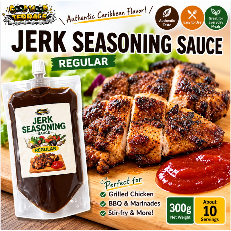 GOODWOODTERRACE Jamaican Jerk Seasoning Sauce 300g Authentic Marinade No MSG BBQ Chicken Spice