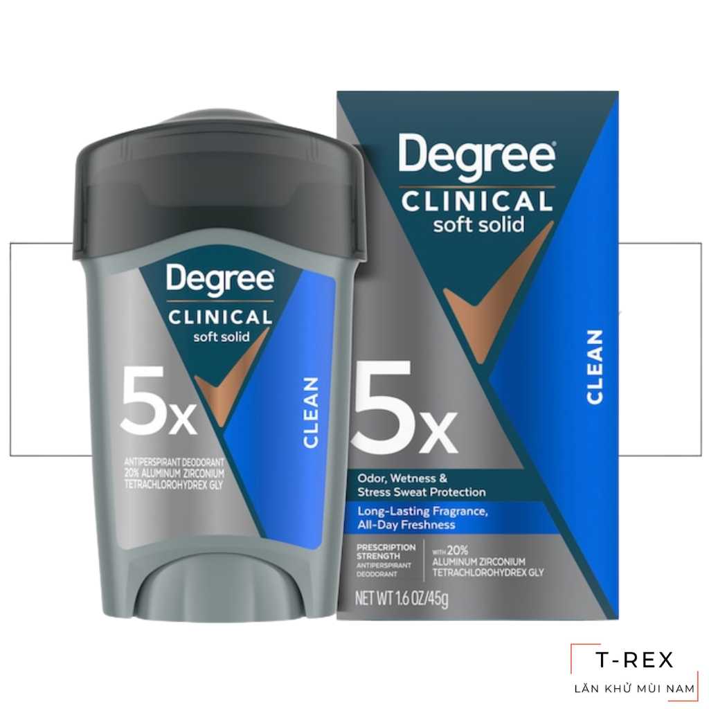 Lăn Khử Mùi Dạng Sáp Mềm Degree Clean Clinical Protection Antiperspirant Deodorant 48g