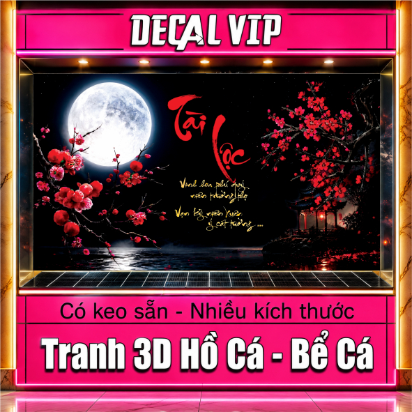 TRANH 3D DÁN HỒ CÁ ( TRANH LƯNG ) _DECAL VIP_MTO-21