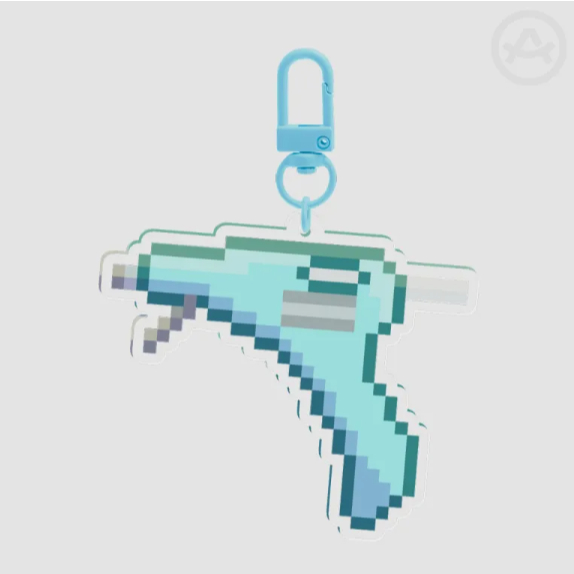Hot Glue Gun Pixel Keychain 15