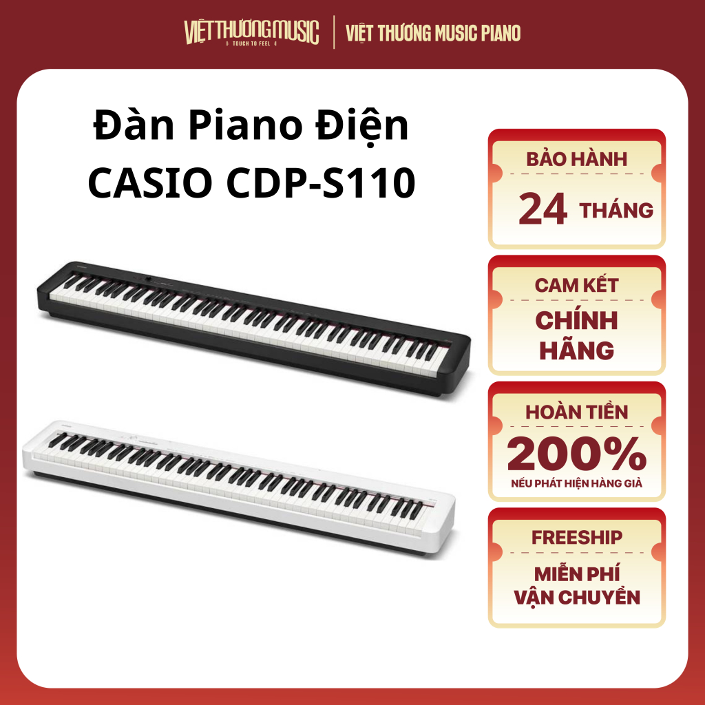 Đàn Piano Điện Casio, đàn điện CDP-S110 (CDPS110) thiết kế hiện đại, nhỏ gọn cách chơi dễ dàng - Việ