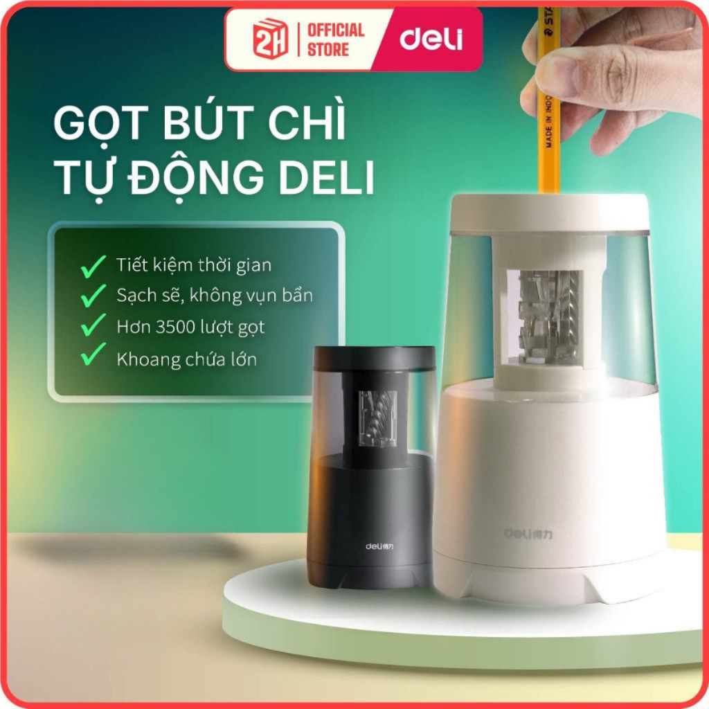 Gọt bút chì tự động deli chuốt bút chì tự động gọt bút chì điện, VPP