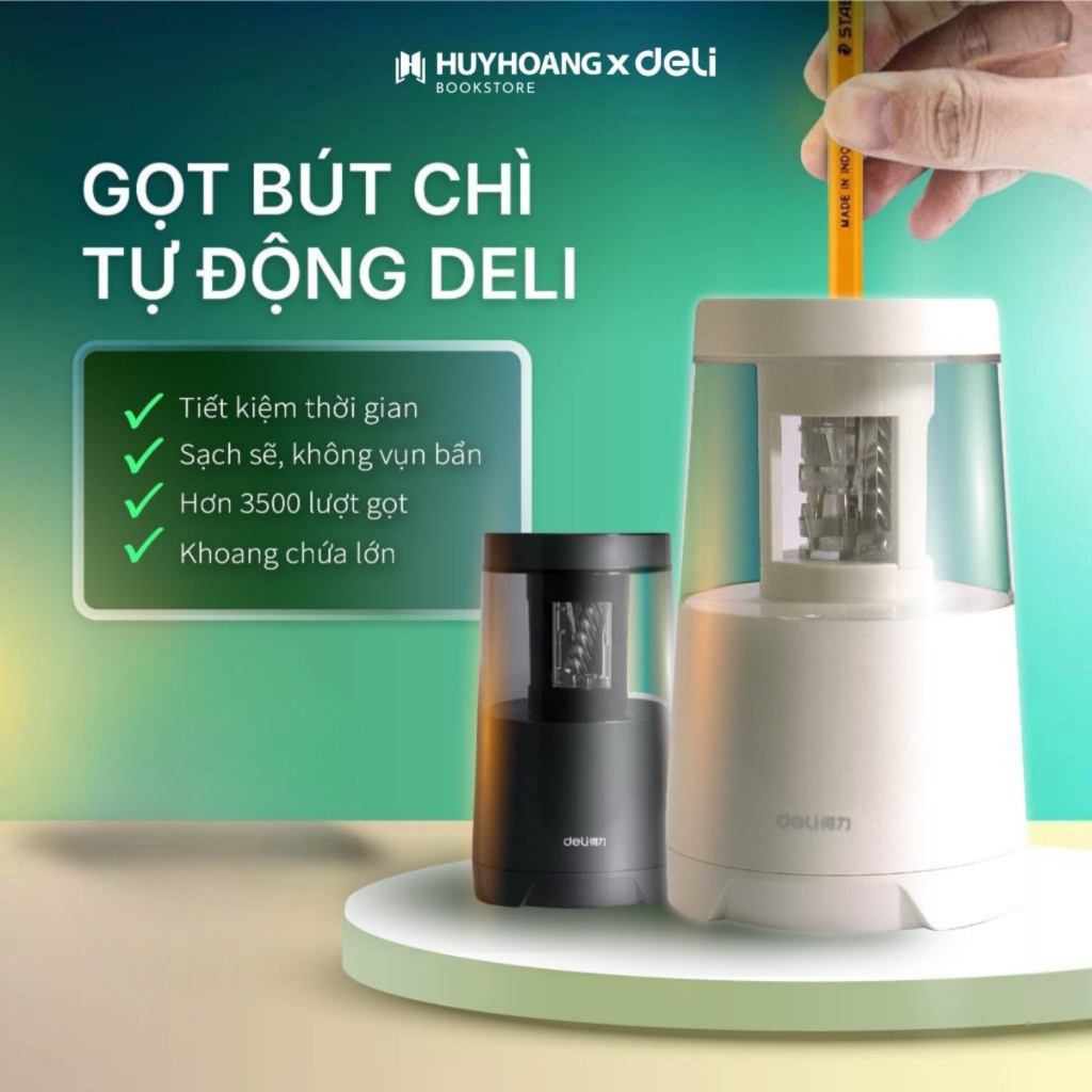 Gọt bút chì tự động deli chuốt bút chì tự động gọt bút chì điện, VPP