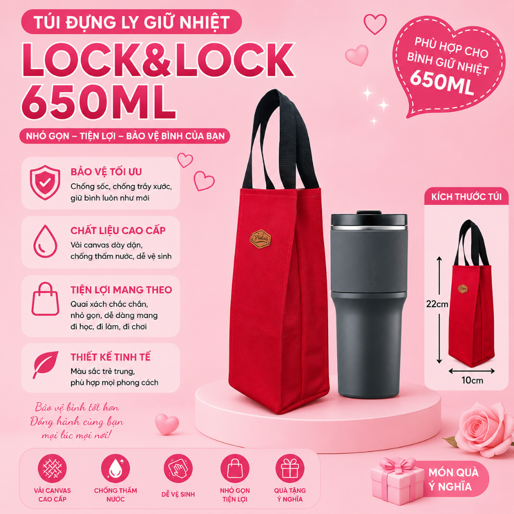 Túi Đựng Ly Giữ Nhiệt Lock&Lock Metro Drive 650ml – Simili & Canvas