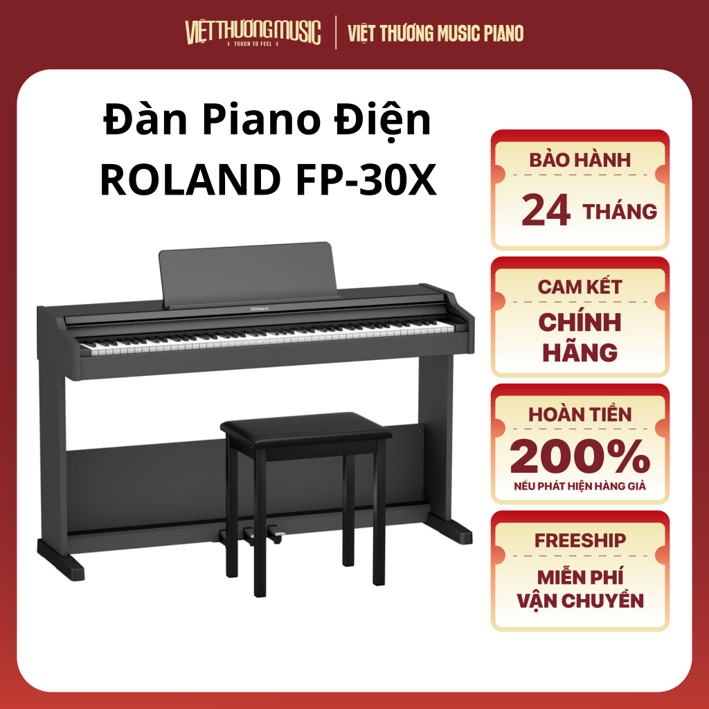 Đàn Piano Điện Roland FP30X (FP-30X) Chất Liệu Cao Cấp, Thiết Kế Hiện Đại, Chính Hãng - Việt Thương 