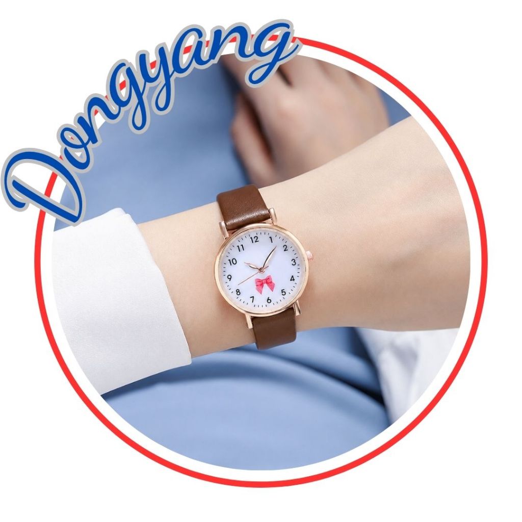 Đồng Hồ Nữ Hoạ Tiết Ngôi Sao Nhỏ Dây Da Kẻ Sọc Cá Tính DH14