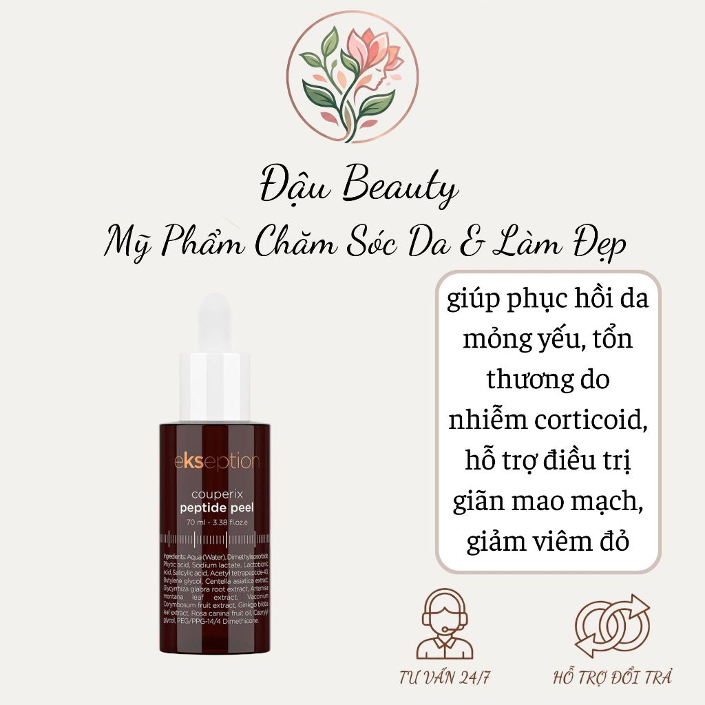 Peel phục hồi da nhiễm corticoid Ekseption Couperix Peptide Peel 70ml